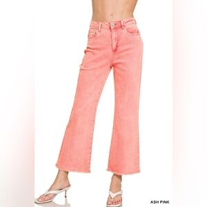 Zenana Outfitters Ash Pink Flare Jeans